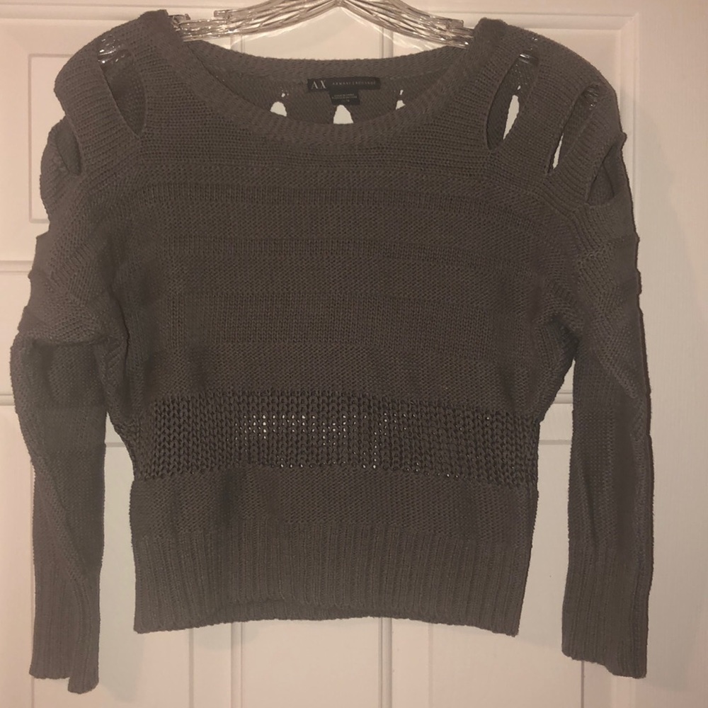 Armani Exchange Cropped Sweater with cutout detail